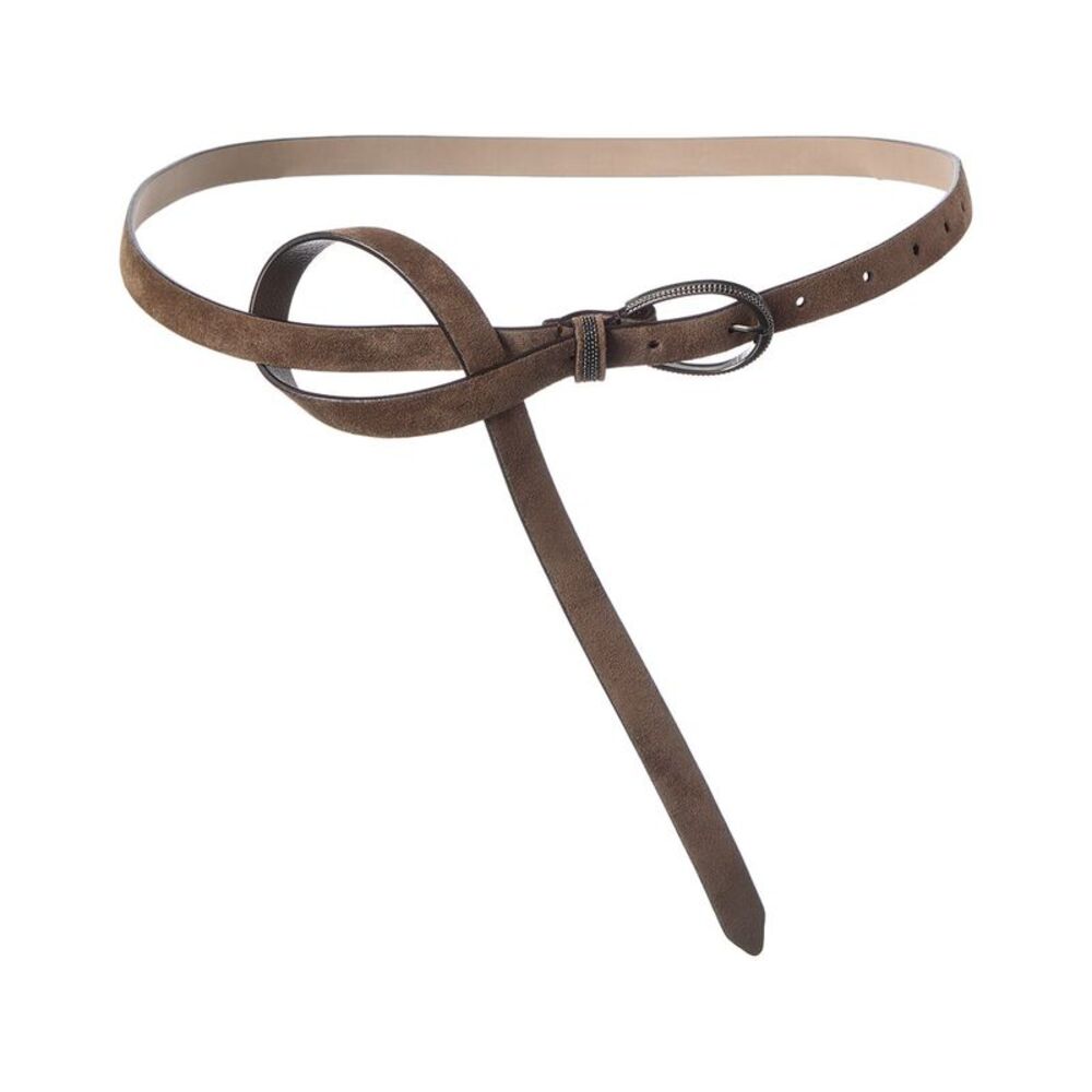 Brunello Cucinelli Suede Belt, Beige